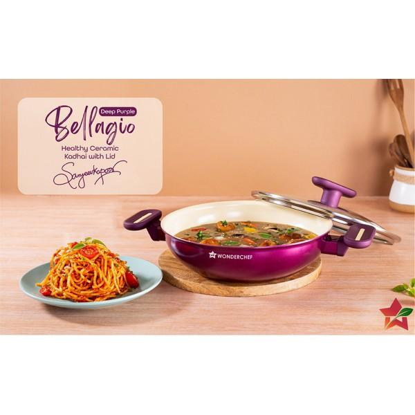Wonderchef Kadhai with Lid  (Deep Purple)