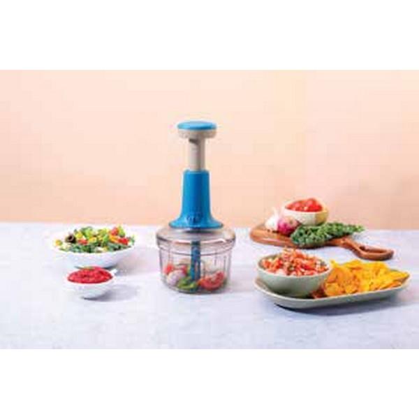 Wonderchef Glory Push Chopper Blue 3 Blade | 800ml