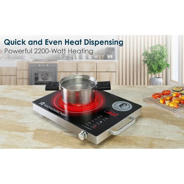 Wonderchef  Electric Cooktops  Infrared Based Electric Cooktops  Easy Cook Infrared SS Frame 2200W
