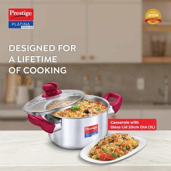 PRESTIGE Casserole With Glass Lid 18 cm