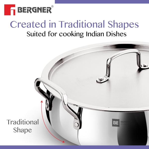 BERGNER BGIN-6259 BIRYANI POT WITH LID 28cm