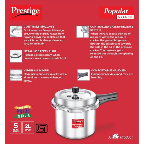PRESTIGE   PRESSURE COOKERS  ALUMINIUM 2.0 Litre (Tall)