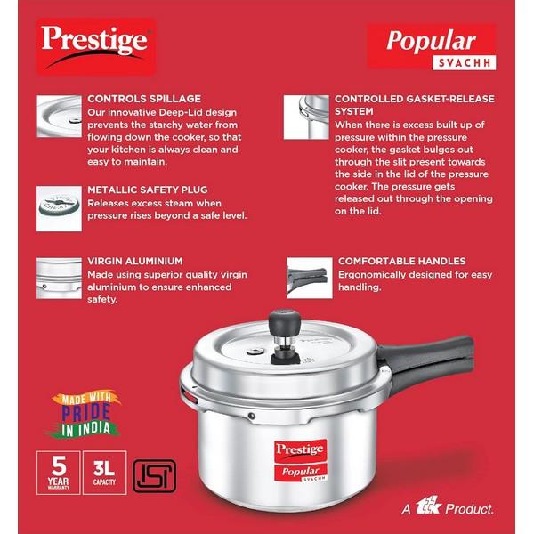 PRESTIGE   PRESSURE COOKERS  ALUMINIUM 2.0 Litre (Tall)