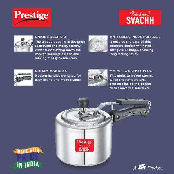 PRESTIGE   ALUMINIUM  PRESSURE COOKER 3.0 Litre