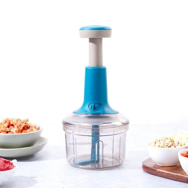 Wonderchef Glory Push Chopper Blue 3 Blade | 800ml
