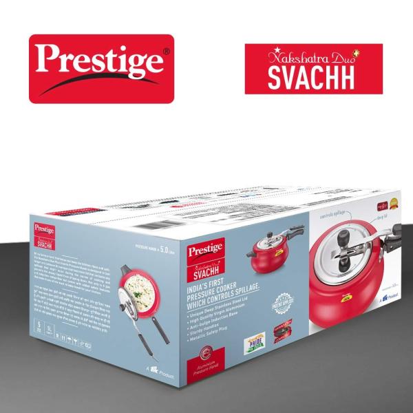 PRESTIGE  RED DUO  SVACHH  PRESSURE COOKER 5.0 Litre