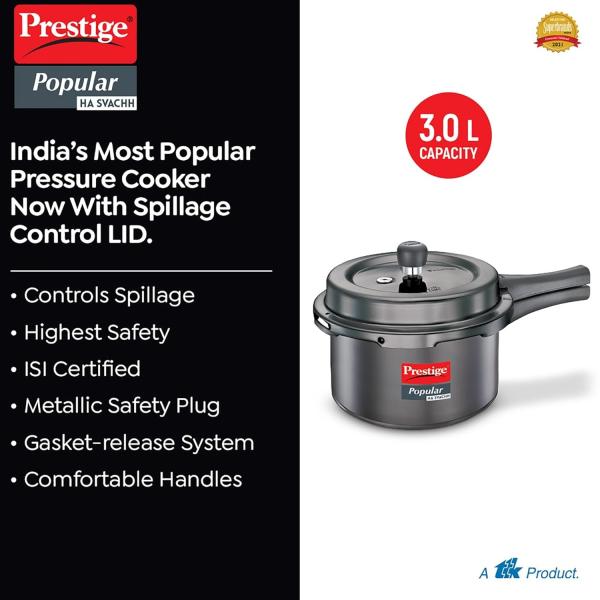PRESTIGE   HARD ANODISED  PRESSURE COOKER 3.0 Litre