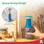Wonderchef Glory Push Chopper Blue 3 Blade | 800ml