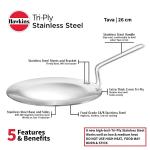 Hawkins Tri-Ply Stainless Steel Tawa 22cm
