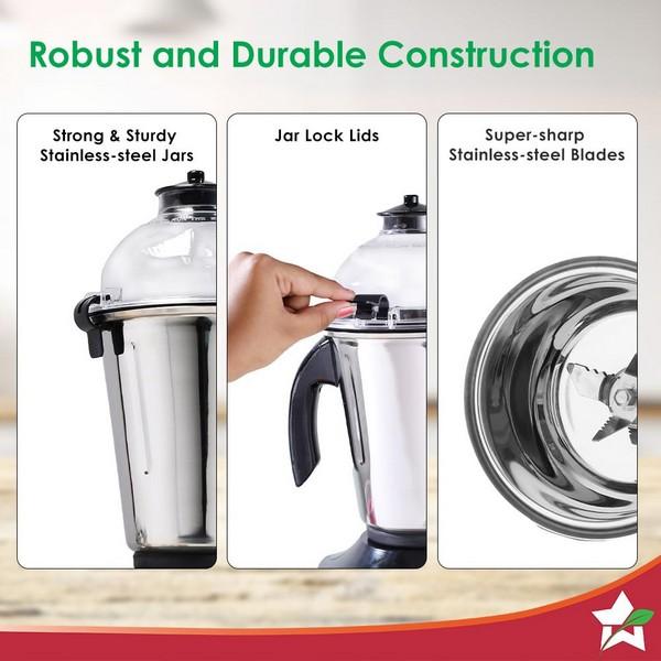 Wonderchef Hush BLDC Mixer Grinder 485W | 3 Jar