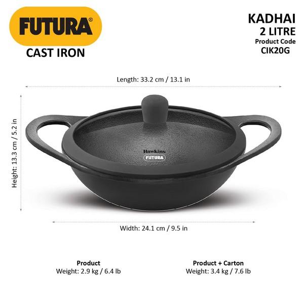 Futura Cast Iron Kadhai 24CM