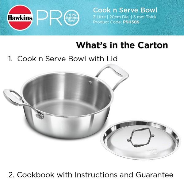 Hawkins Pro Tri-Ply Stainless Steel Handi 3L