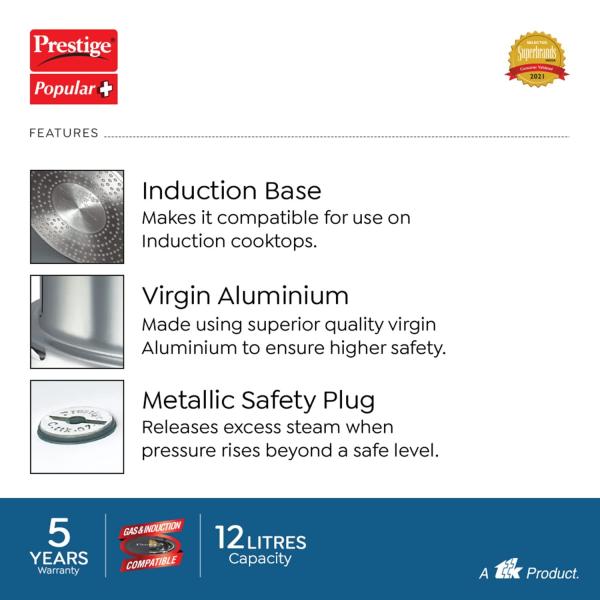 PRESTIGE  PRESSURE COOKERS  ALUMINIUM 10 Litre (Tall)