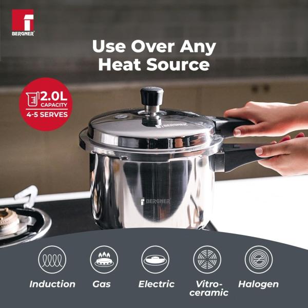 BERGNER BGIN-7862 Tri-ply Pressure Cooker 2L