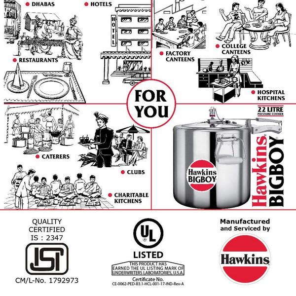 Hawkins BigBoy Pressure Cooker 14lit