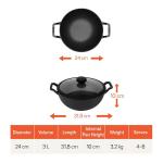 Meyer Cast Iron Kadai 48449 20CM