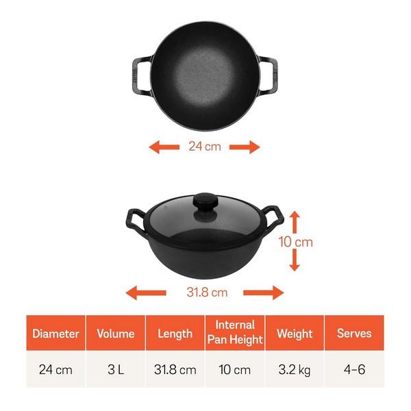 Meyer Cast Iron Kadai 48449 20CM