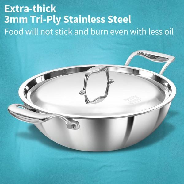 Hawkins Pro Tri-Ply Stainless Steel Deep Fry Pan 5L