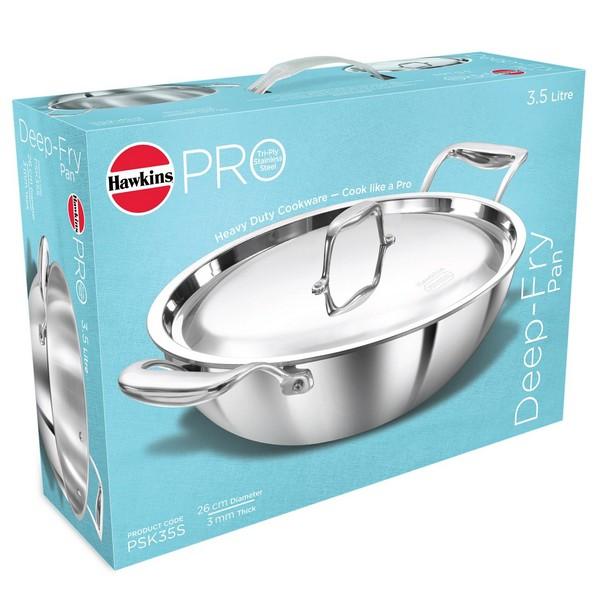 Hawkins Pro Tri-Ply Stainless Steel Deep Fry Pan 6L