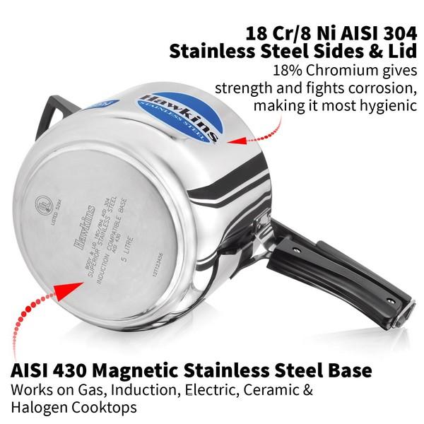 Hawkins Stainless Steel Pressure Cooker 10lit