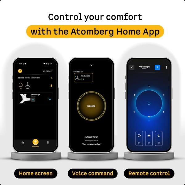 ATOMBERG  SMART - Ceiling Fan ARIS 1200mm Dark Teakwood