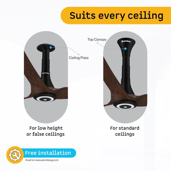 ATOMBERG  SMART - Ceiling Fan ARIS 1200mm Dark Teakwood