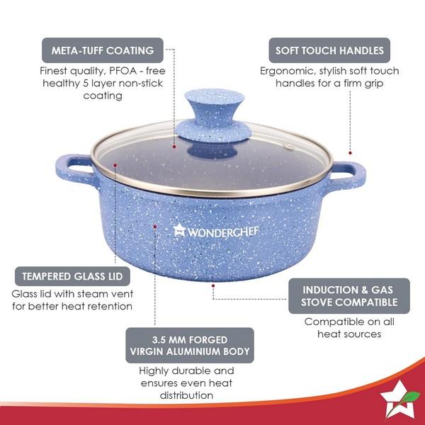 Wonderchef Casserole 6pc Set  (Blue)