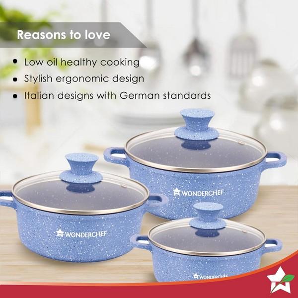 Wonderchef Casserole 6pc Set  (Blue)