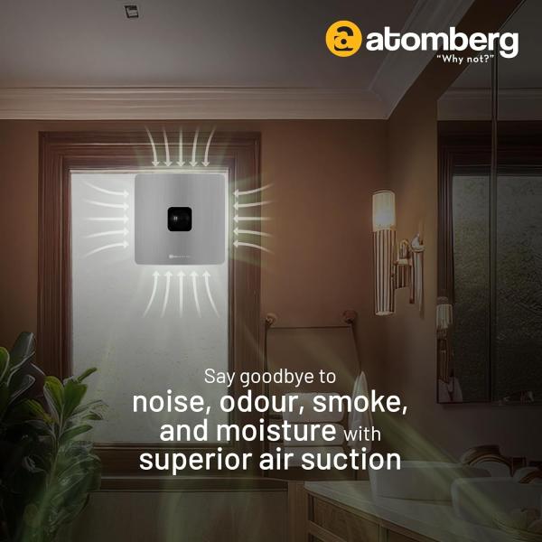 ATOMBERG STUDIO+ 150 MM EXHAUST FAN  Brushed B lack & Steel