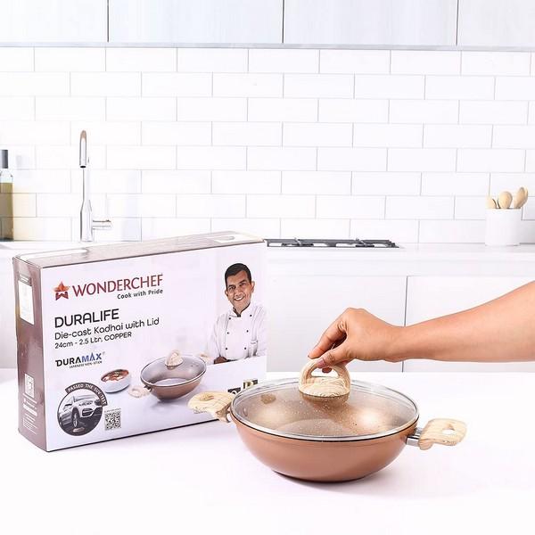 Wonderchef Kadhai with Lid  (Ivory)