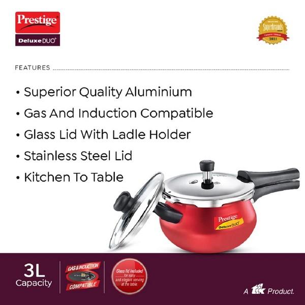 PRESTIGE   PRESSURE COOKER  SILKY RED 1.5 Litre