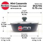 Hawkins Die-Cast Mini Casserole Square Series 0.75L Grey