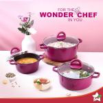 Wonderchef Casserole 6pc  Set (Purple)