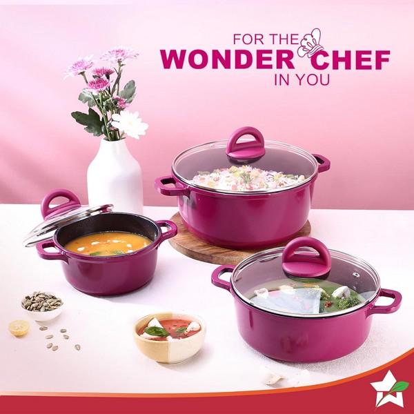 Wonderchef Casserole 6pc  Set (Purple)
