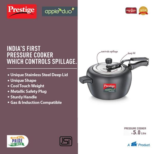 PRESTIGE HARD ANODISED SVACHH  PRESSURE COOKER 2.0 Litre
