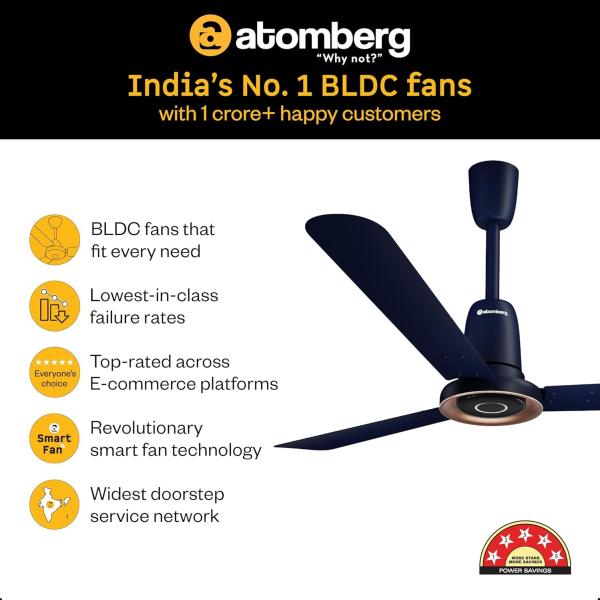 ATOMBERG  SMART - Ceiling Fan Studio Nexus Smart 1200mm Dark Wallnut