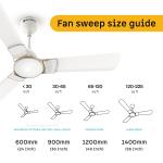 ATOMBERG  SMART - Ceiling Fan ERICA SMART 1200mm Snow White