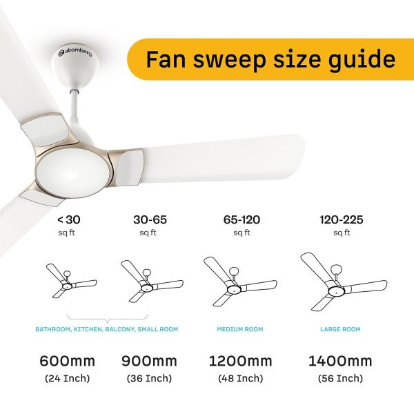 ATOMBERG  SMART - Ceiling Fan ERICA SMART 1200mm Snow White