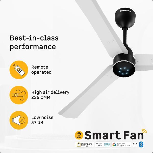 ATOMBERG  SMART - Ceiling Fan RENESA SMART 1200mm  Gloss White & Black | Brown & Black | Midnight Black | Pebble Grey | Misty Teal