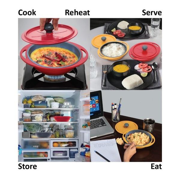 Hawkins Die-Cast Mini Casserole Square Series 0.75L RED