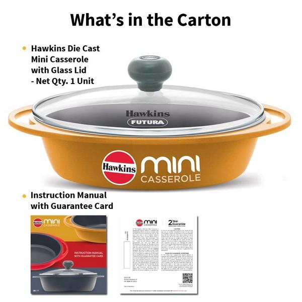 Hawkins Die-Cast Mini Casserole Square Series 0.75L Yellow