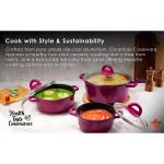 Wonderchef Ceramide Die-cast Casserole Set (Pink)