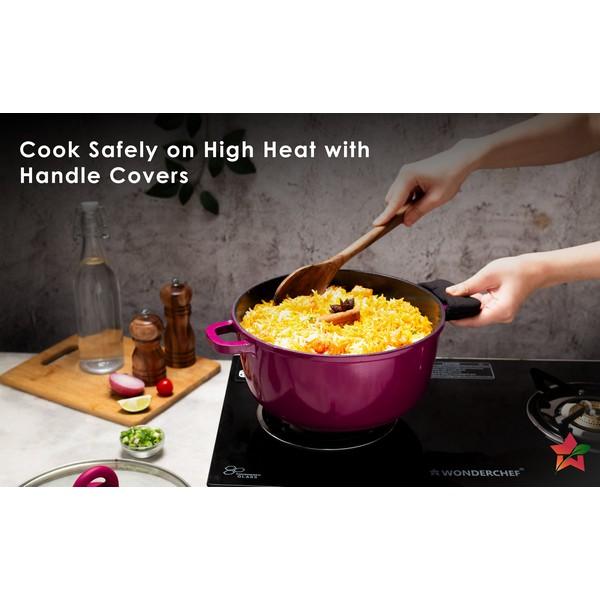 Wonderchef Ceramide Die-cast Casserole Set (Pink)