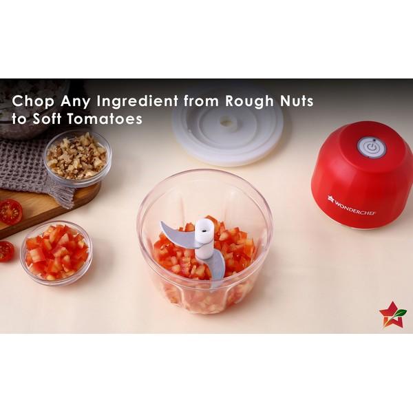 Wonderchef Zippy Cordless Electric Chopper 3 Blade | 350ml