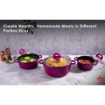 Wonderchef Ceramide Die-cast Casserole Set (Pink)